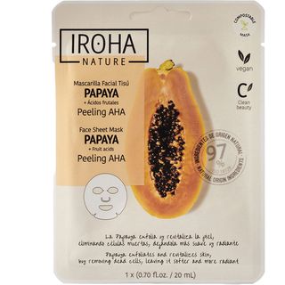 IROHA tissue maska za lice 97% natural 20 ml papaya peeling aha | 8436036436773