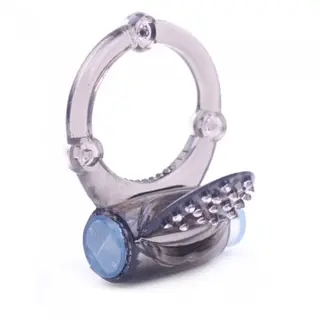 Black Color Tongue Vibrating Cock Ring LUX08392