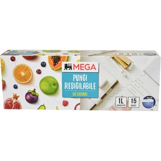 MEGA, Pungi resigilabile, 1L, 15 bucati (ID 33661)