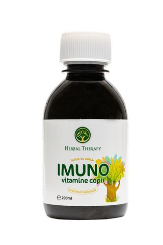 Sirop IMUNO Vitamine Copii (Extract de Măceș, Acid Folic, Vitamina B1, B2, B3, B5, B6, B7(Biotină), B12)