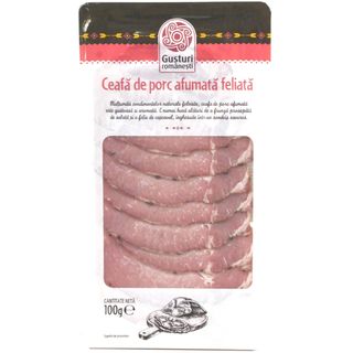 Gusturi romanesti, Ceafa de porc afumata feliata 100g (ID 4465)