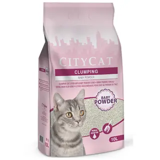 Nisip pentru litiera City Cat Clumping White Baby Powder 10L
