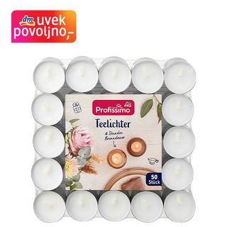 Profissimo čajne sveće - bele, 50kom
