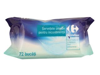 Servetele umede pentru incontinenta 72 bucati Carrefour