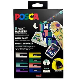 Set 8 markere Posca + saculet, multicolor
