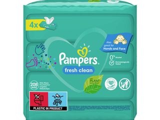 Servetele umede Pampers Fresh Clean, 4 pachete x 52, 208 buc