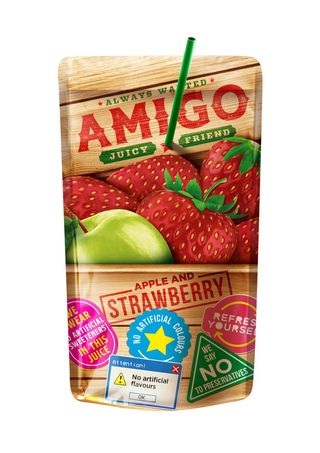 Amigo Apple And Strawberry bautura cu indulcitor natural  200 ml