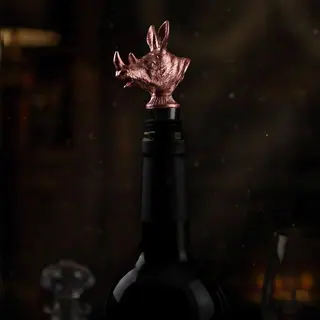 Umjetnički metalni zatvarač za flaše u boji Rose Gold u obliku glave nosoroga