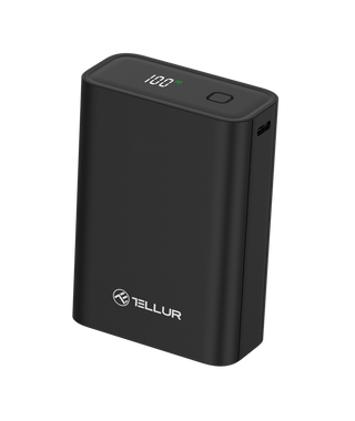 Baterie externa Tellur Compact Pro PD702 20000mAh QC3.0 22.5W + PD20W, LCD display, negru