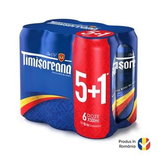 Timisoreana Bere Pachet Doza 0.5L 5+1
