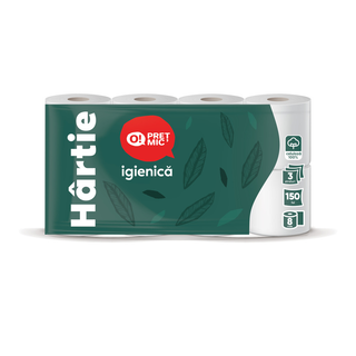 O! PRET MIC Hartie igienica 8role 3str