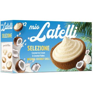 Inghetata de cocos in coaja naturala de cocos Latelli, 2 x 90 g