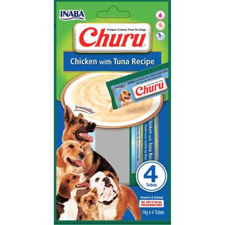 Recompense pentru caini Churu Dog Piure Pui cu ton 4x14g