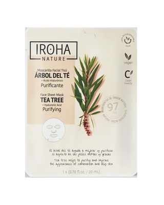 IROHA tissue maska za lice 97% natural tea tree purifying 20 ML | 8436036436094
