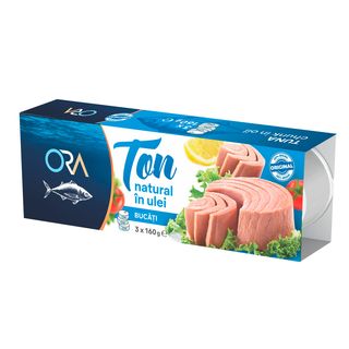 ORA Ton natural bucati in ulei 3x160g
