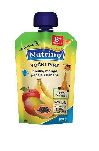 NUTRINO VOĆNI PIRE JABUKA,MANGO,PAPAJA I BANANA 100G -32887