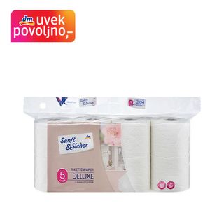 Sanft&Sicher Deluxe toaletni papir, 5-slojni, 130 listića 8 kom 1319294