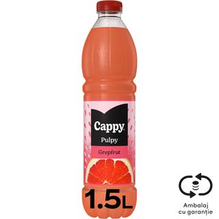 Cappy Pulpy, Bautura racoritoare cu suc si pulpa de grepfrut roz 1.5L (ID 42466)