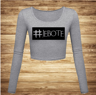 #JEBOTE siva ženska majica crop top dugi rukav