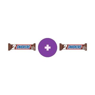 2 X Snickers ciocolata cu lapte cu arahide proaspat prajite 2 x 37,5 g (75 g)
