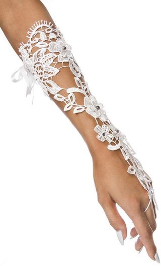 Saresia Armstulpen Florale Albe – Mansete elegante din dantela fina, S-L