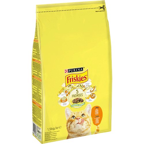 Friskies Суха храна за котка пиле и зеленчуци