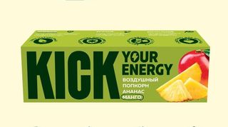 KICK Batonas cu bile crocante de orez, ananas si mango 30g