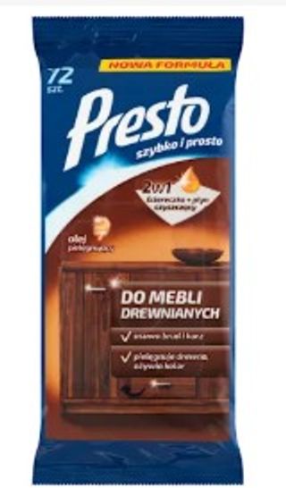 Presto vlažne maramice za čišćenje drvenih površina, 72 kom