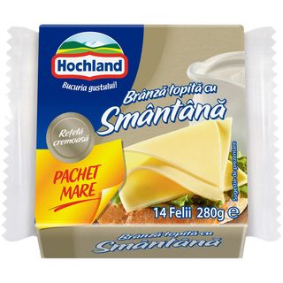 Hochland, Branza topita cu smantana, felii, Pachet mare 280g (ID 46603)