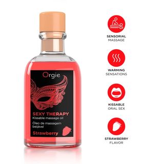 Set Orgie Lips Massage Strawberry 100ml LUX14240