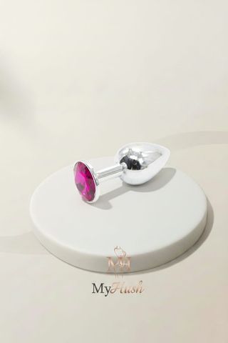 Butt plug-ul Secret play Pleasure cu diamant roz marimea S