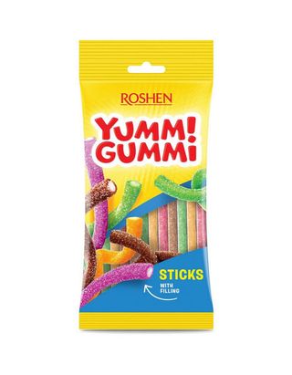 Jeleuri cu umplutura cu aroma de lamaie Roshen Yummi Gummi Sticks, 70 g