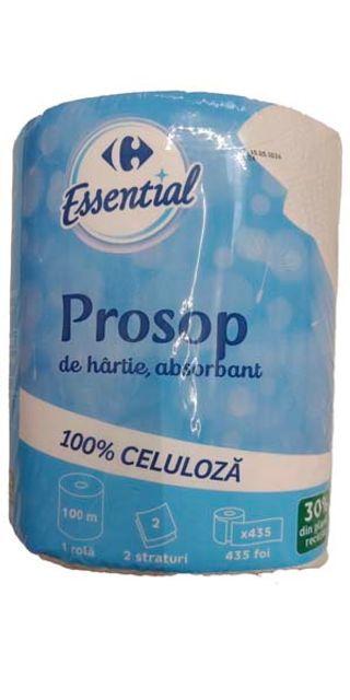 Prosop Hartie Monorola Carrefour Essential 100M, 2 Straturi