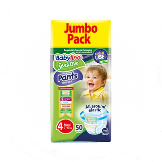 BABYLINO pelene gaćice sensitive 50 KOM maxi 7-13 kg ecc 4 | 5201263890130