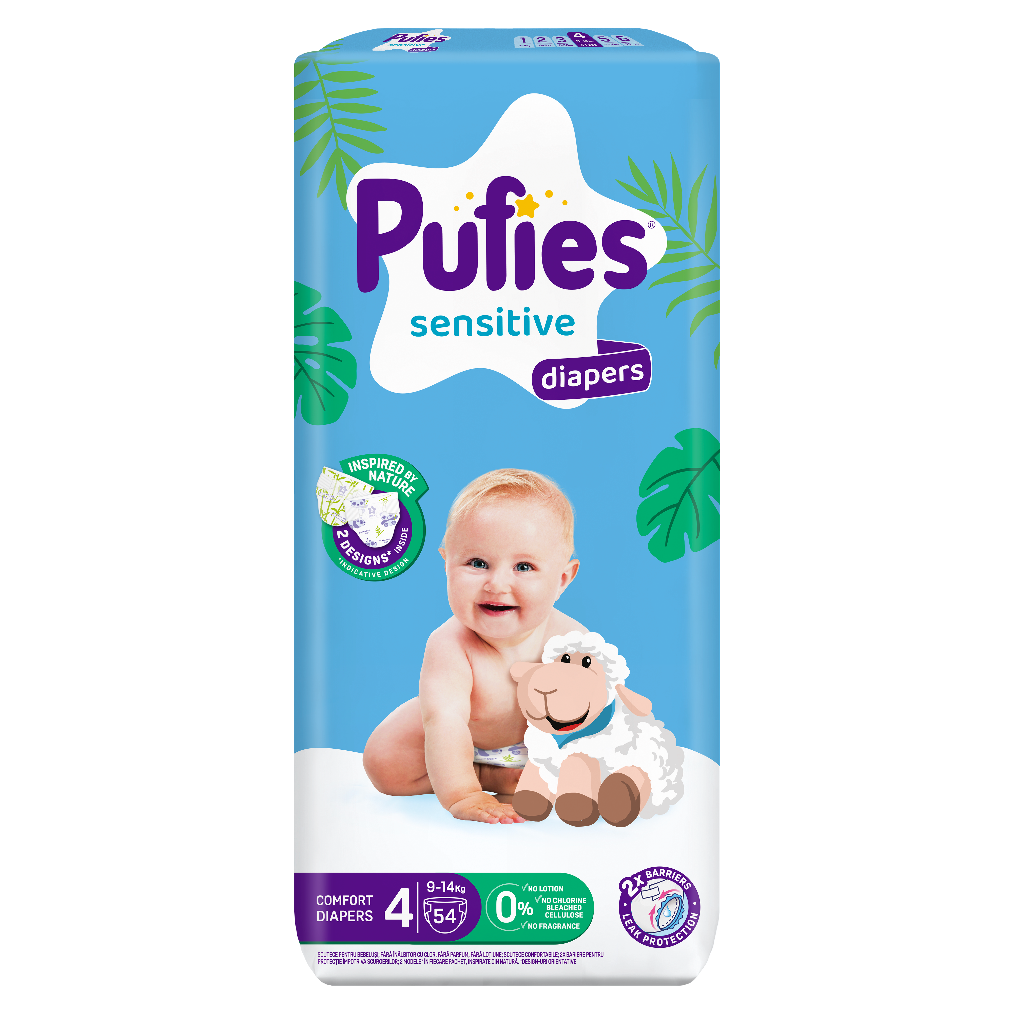 Pufies Sensitive 4 Пелени 9-14кг 54 БР