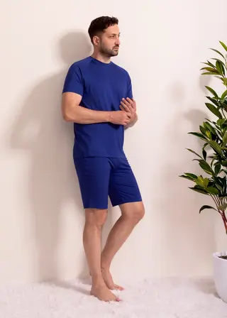 Pijama Bărbați Cameron Micromodal albastru XL