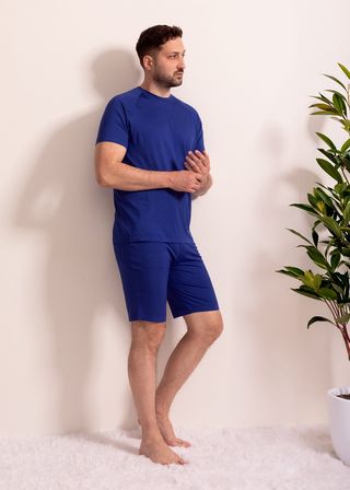 Pijama Bărbați Cameron Micromodal albastru XL