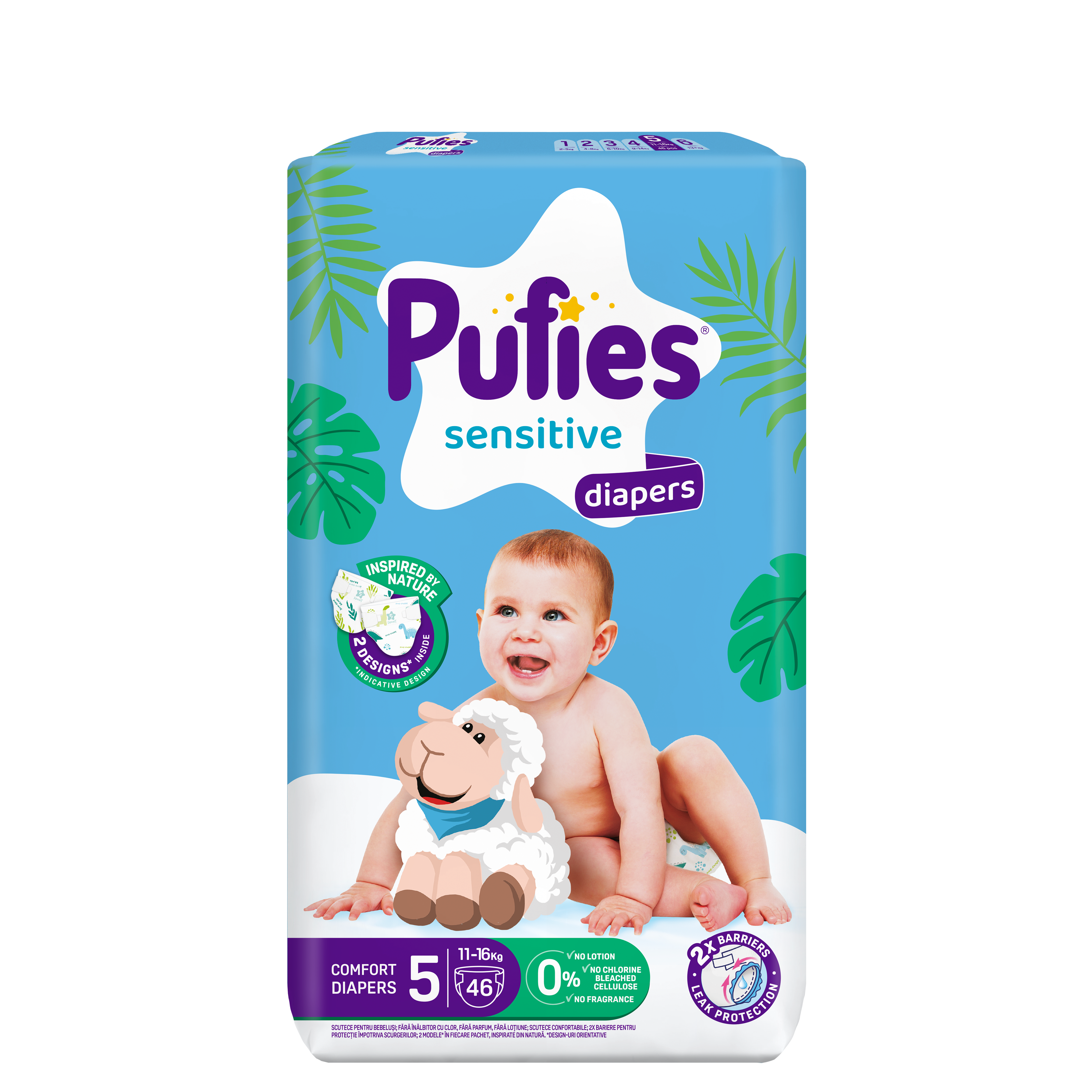 Pufies Sensitive 5 Пелени Junior 11-16кг 46 БР