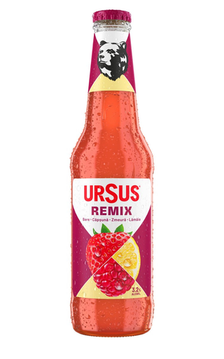 Bere blonda cu aroma de fructe rosii si lamaie Ursus, 0.33 l