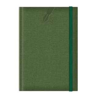 Agenda nedatata A5 Colere elastic hartie alba coperta verde