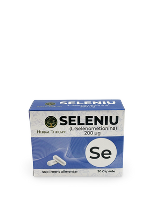 Seleniu (L-Selenometionina) 200 µg, 30 capsule - Stimularea fertilității și funcției glandei tiroide