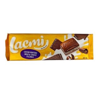 Lacmi ciocolata cu lapte cu napolitane de cacao umplutura cu aroma lapte si ciocolata 235g