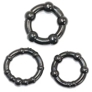 Black Clear Triple Cockring LUX01361