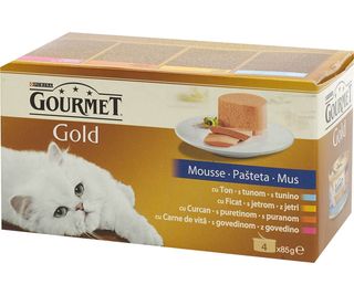 Hrana umeda pentru pisici Gourmet Gold Mousse set 4 conserve X 85 g