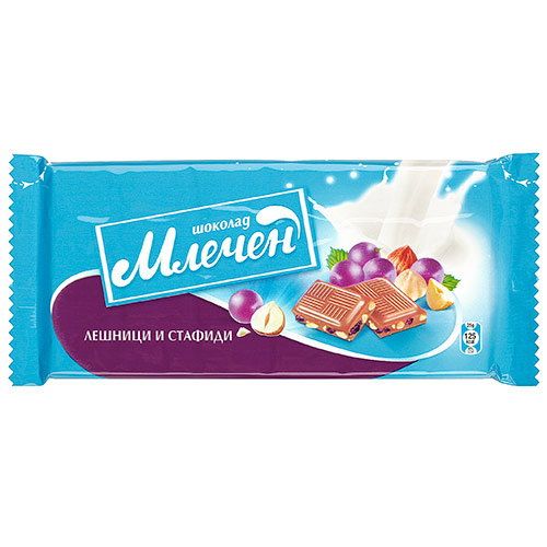 Млечен шоколад лешник и стафида  80g