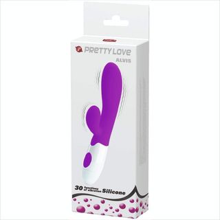 Alvis Rabbit Vibrator, 30 Vibration Modes, Silicone, Purple, 20 Cm