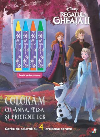 Carte de colorat cu 4 creioane cerate