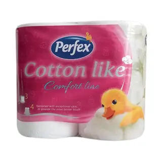 Toalet papir troslojni Cotton Comfort line natural Perfex 4 rolne