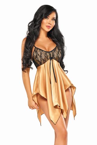 Camasa de noapte, Beauty Night, Julieta Chemise, Gold
