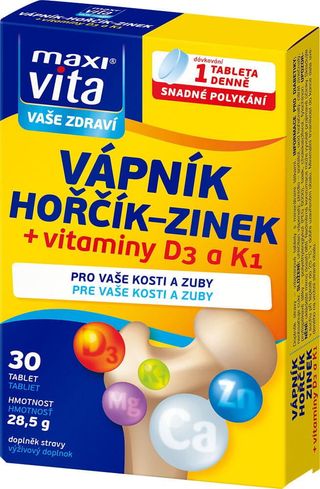 MAXI VITA calcium + magnezium +zn 30 KOM | 8595011107517